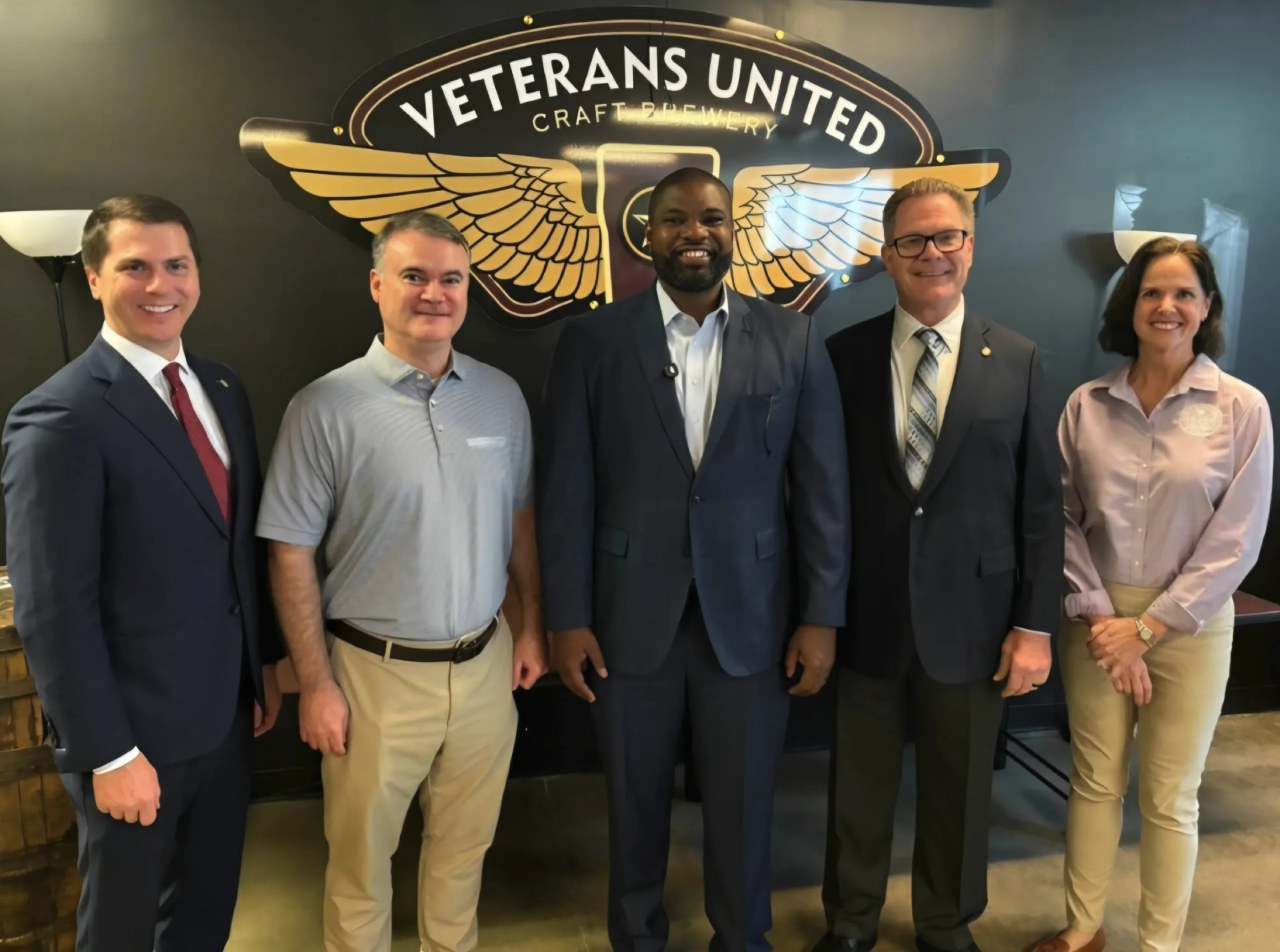Byron Donalds with veterans at Veterans United Craft Brewery